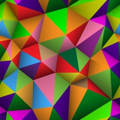 Colorful triangle seamless low-poly background.