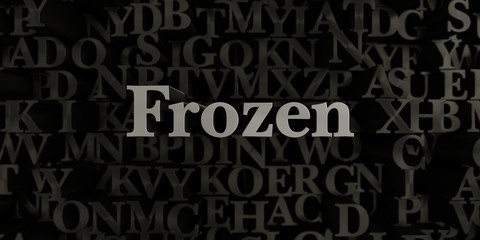Frozen - Stock image of 3D rendered metallic typeset headline illustration.  Can be used for an online banner ad or a print postcard.