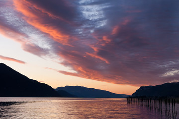 Lac du Bourget au coucher du soleil, Aix-les-Bains