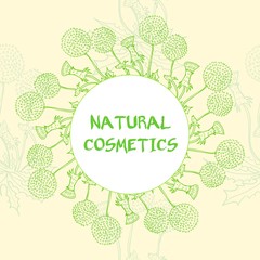 Vector label for natural cosmetic products.