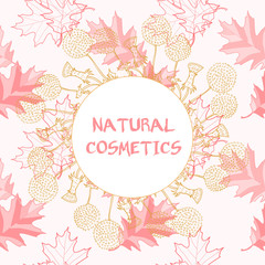 Vector label for natural cosmetic products.