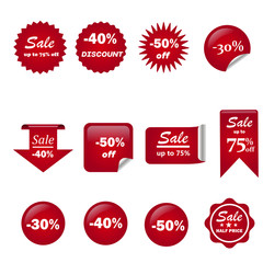 Ribbon sale color red vector
