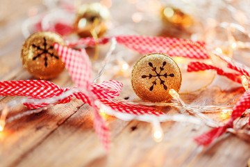 Metal Jingle Bells and Christmas Garland Light