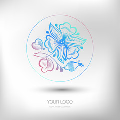 Fototapeta na wymiar Colorful floral design element for logo designing. Vector illustration