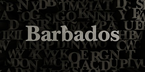 Barbados - Stock image of 3D rendered metallic typeset headline illustration.  Can be used for an online banner ad or a print postcard.