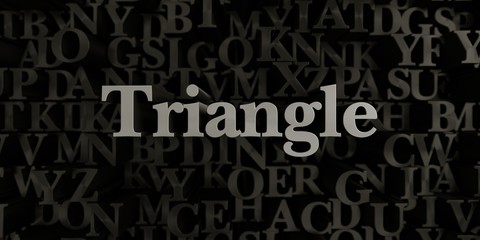 Triangle - Stock image of 3D rendered metallic typeset headline illustration.  Can be used for an online banner ad or a print postcard.