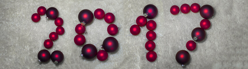 2017 New Year in red plastic bags