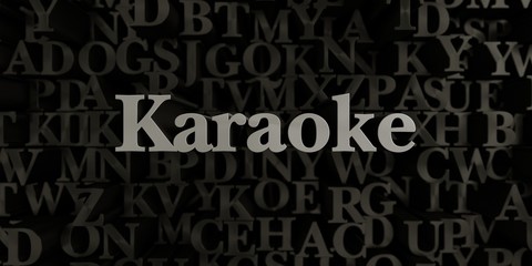 Karaoke - Stock image of 3D rendered metallic typeset headline illustration.  Can be used for an online banner ad or a print postcard.