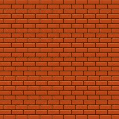 red brick wall vector background.