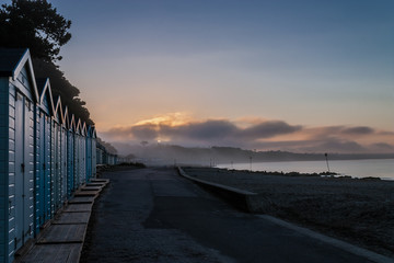 Beach Huts Misty Sunrise 