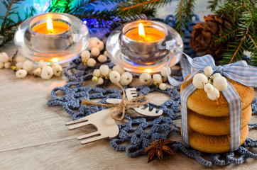 Christmas cookies with festive decoration
