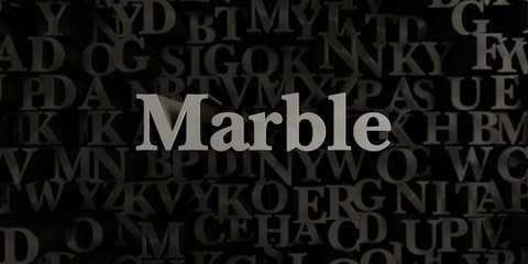 Marble - Stock image of 3D rendered metallic typeset headline illustration.  Can be used for an online banner ad or a print postcard.
