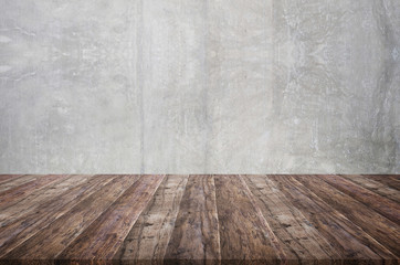 Wooden floor and plaster walls