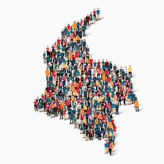 people map country colombia vector