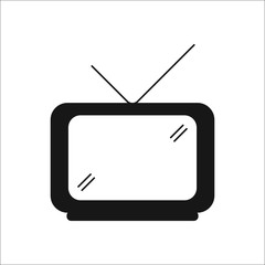 Tv symbol silhouette icon on background