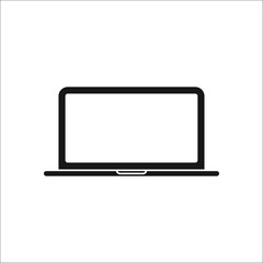 Laptop symbol silhouette icon on background