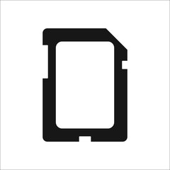 Memory Mini SD card symbol silhouette icon on background