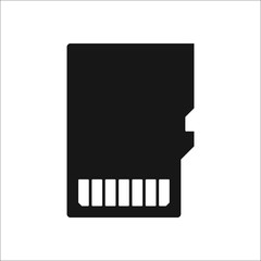 Micro SD card symbol silhouette icon on background