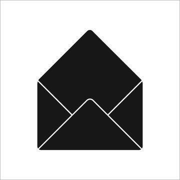 Open envelope symbol silhouette icon on background