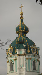 dome of the Church of St. Andrew Kiev, against the blue sky
