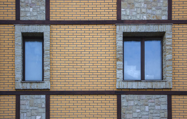 Obraz premium window in the wall overlaid with antique stone