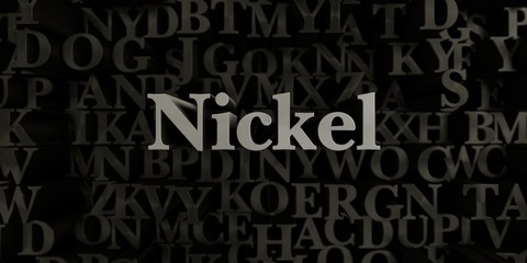 Nickel - Stock image of 3D rendered metallic typeset headline illustration.  Can be used for an online banner ad or a print postcard.