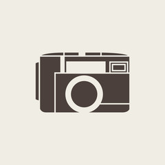Vector photo camera icon in line style
