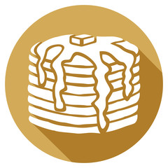 pancakes with butter and syrup flat icon