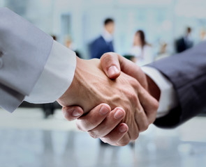 Business handshake and business people