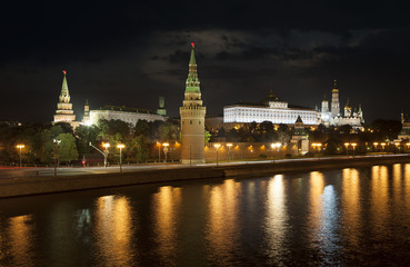 Obraz premium Moscow Kremlin at night