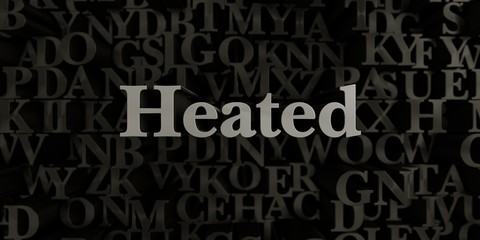 Heated - Stock image of 3D rendered metallic typeset headline illustration.  Can be used for an online banner ad or a print postcard.