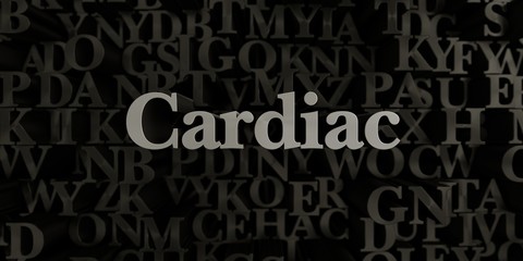 Cardiac - Stock image of 3D rendered metallic typeset headline illustration.  Can be used for an online banner ad or a print postcard.