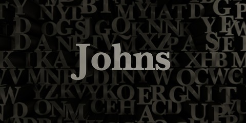 Johns - Stock image of 3D rendered metallic typeset headline illustration.  Can be used for an online banner ad or a print postcard.