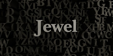 Jewel - Stock image of 3D rendered metallic typeset headline illustration.  Can be used for an online banner ad or a print postcard.