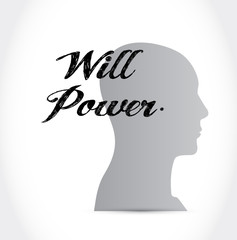 will power mind sign concept illustration