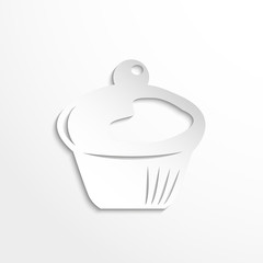Very tasty Cake. Vector icon.