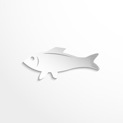 A dish of fresh fish. Vector icon.