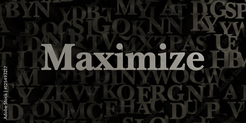 Fototapete maximize - stock image of 3d rendered metallic typeset headline illustration. can be used for an onl