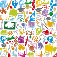 education and school icons background