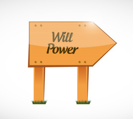 will power wood sign concept