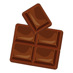 Chocolate bars and pieces vector set