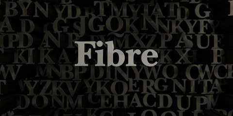 Fibre - Stock image of 3D rendered metallic typeset headline illustration.  Can be used for an online banner ad or a print postcard.