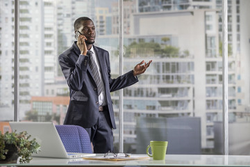 Businessman on the phone upset