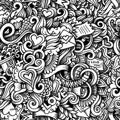 Cartoon doodles on the subject of love style theme