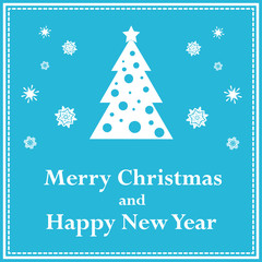 Paper Christmas greeting card. Vector holiday New Year illustration