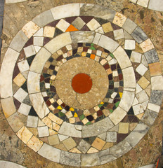 a mosaic of fragments of colored marble