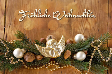fröhliche weihnachten festliche dekoration mit engel
