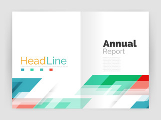 Geometric business annual report templates, modern brochure flyer template