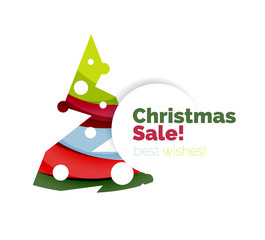 Christmas geometric abstract sale promo banner
