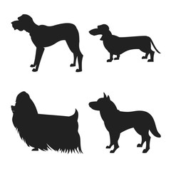 Set of dogs silhouette